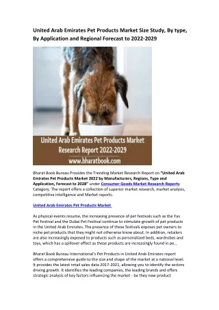 united arab emirates pet products market size