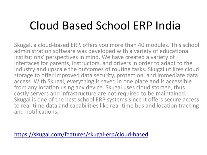 cloud based school erp india