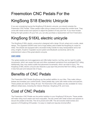 freemotion cnc pedals for the