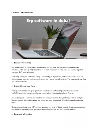 6 benefits of erp software
