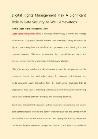digital rights management play a significant