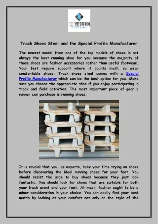 track shoes steel and the special profile