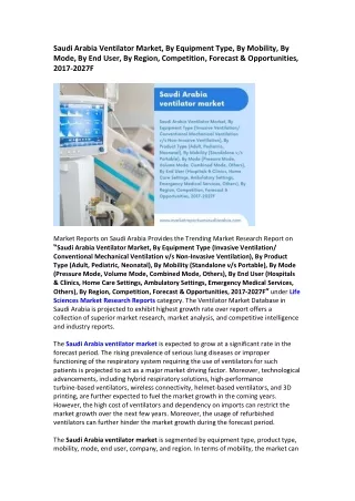 saudi arabia ventilator market by equipment type