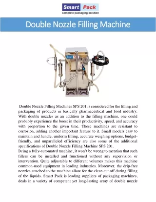 double nozzle filling machine double nozzle
