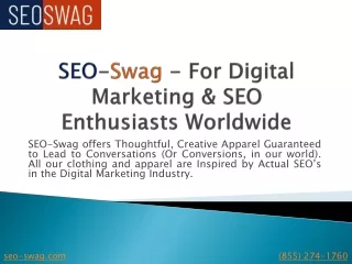 SEO-Swag - For Digital Marketing & SEO Enthusiasts