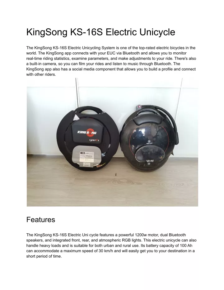 kingsong ks 16s electric unicycle