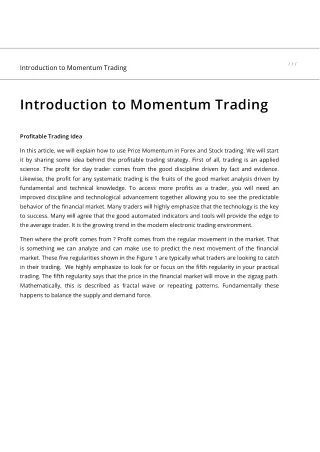 Introduction to Momentum Trading