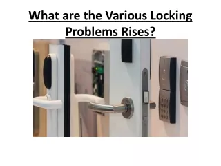 What are the Various Locking Problems Rises?
