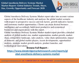 global anesthesia delivery systems market market