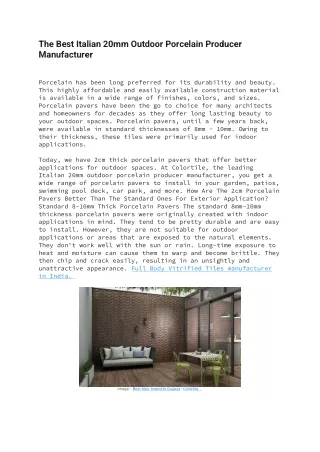 the best italian 20mm outdoor porcelain producer