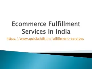 ecommerce fulfillment services in india
