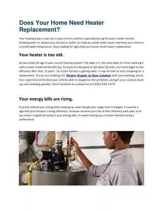 Does Your Home Need Heater Replacement