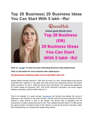 top 20 business 20 business ideas you can start