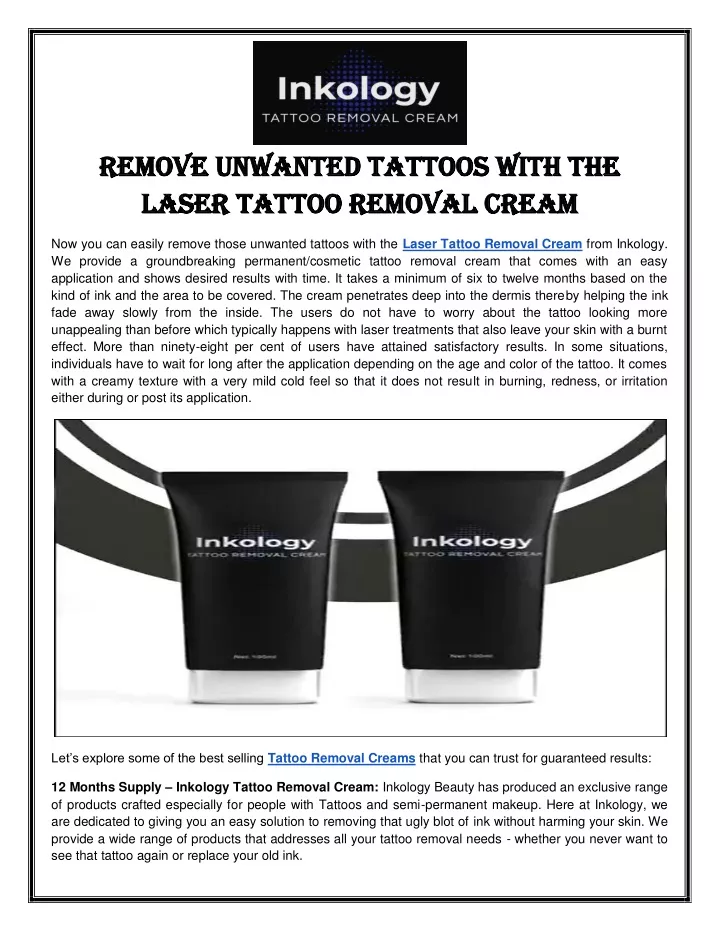 remove unwanted tattoos with the remove unwanted