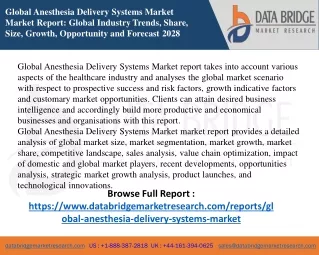 global anesthesia delivery systems market market