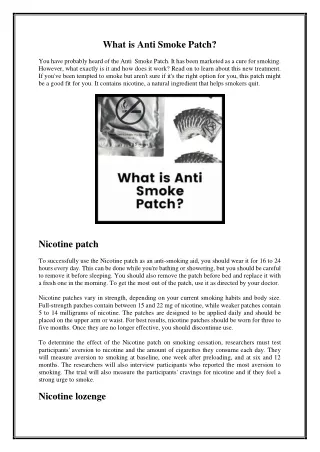 What is Anti Smoke Patch