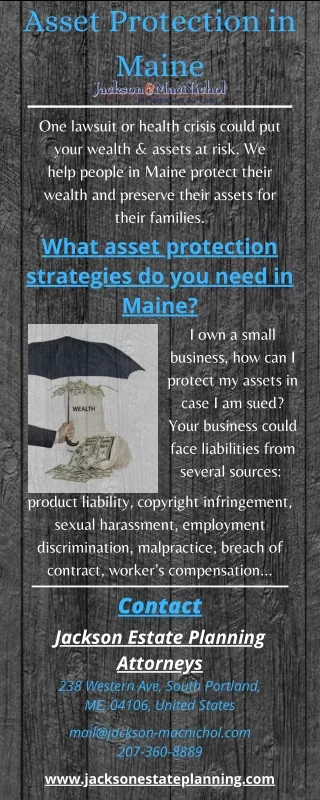 Protecting Your Wealth & Assets in Maine