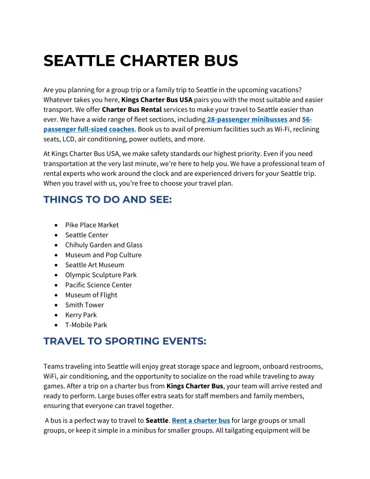 seattle charter bus