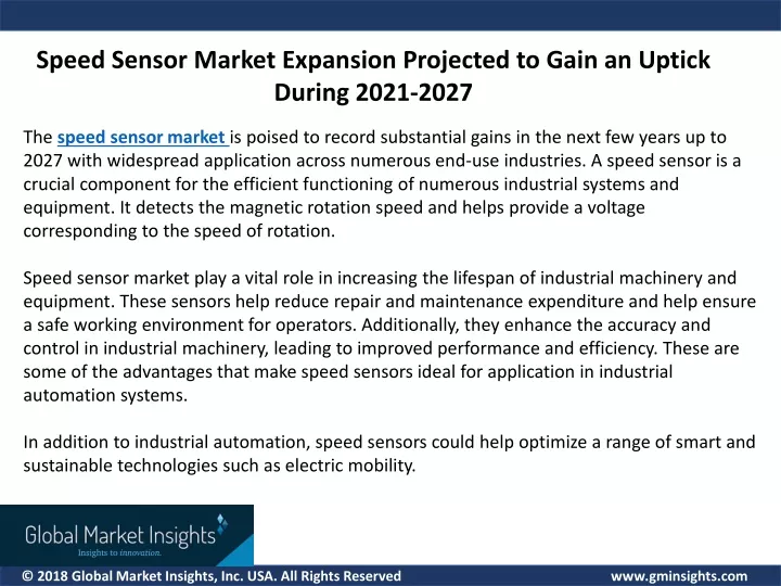 speed sensor market expansion projected to gain