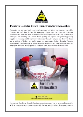 points to consider before hiring furniture