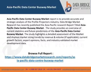 asia pacific data center busway market
