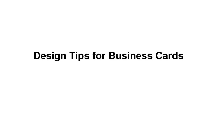 design tips for business cards