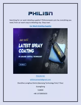 Car Wash Detailing Supplies  Philisncarwash.com