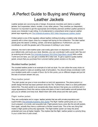 a perfect guide to buying and wearing leather