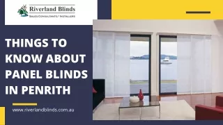 Things to know about panel blinds in Penrith