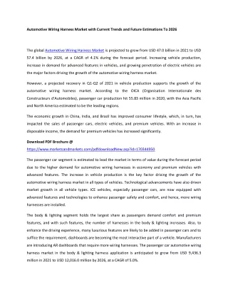 automotive wiring harness market with current