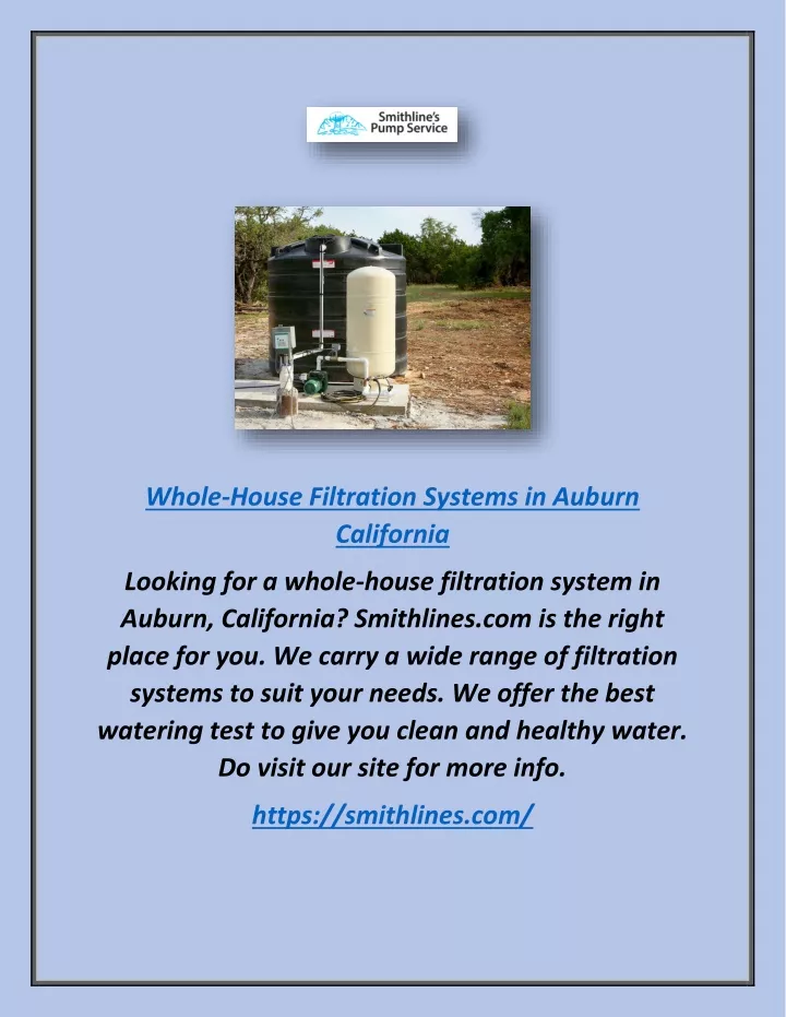 whole house filtration systems in auburn