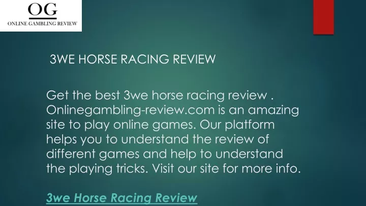 3we horse racing review