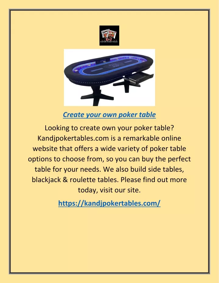 create your own poker table