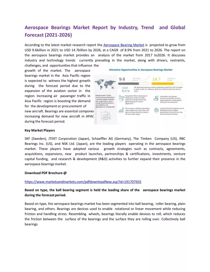 aerospace bearings market report by industry