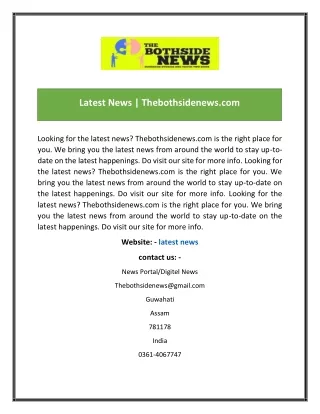 Latest News  Thebothsidenewscom