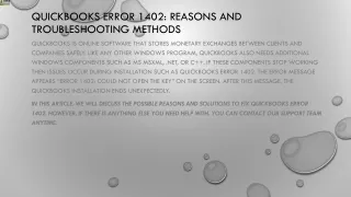 quickbooks error 1402 reasons and troubleshooting methods