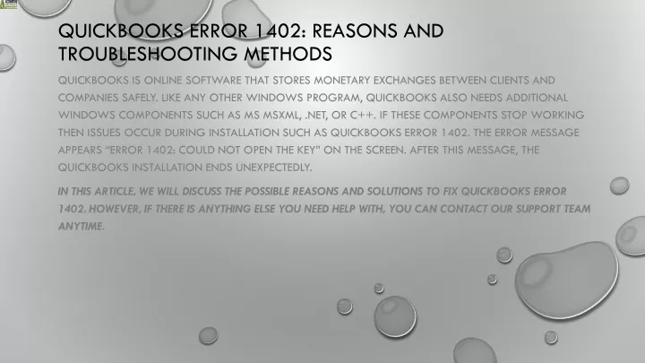 quickbooks error 1402 reasons and troubleshooting methods