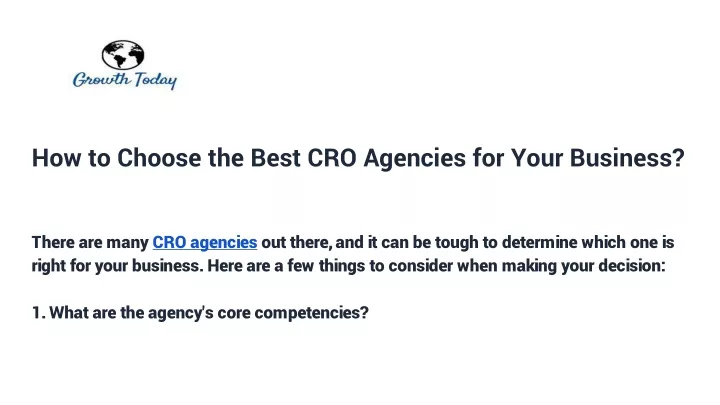 how to choose the best cro agencies for your business