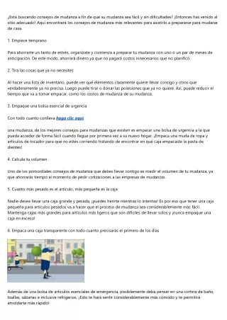 Recomendaciones para realizar una mudanza conveniente
