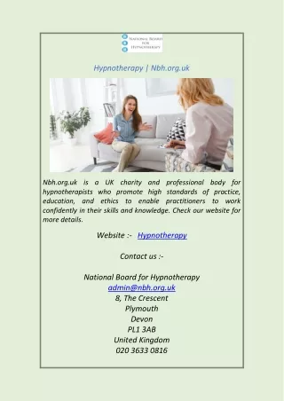 hypnotherapy nbh org uk