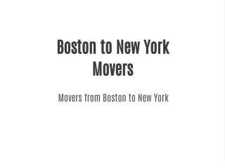 Moving from Boston to New York