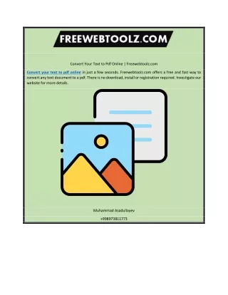 Convert Your Text to Pdf Online | Freewebtoolz.com