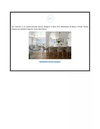 dlt interiors is an award winning interior