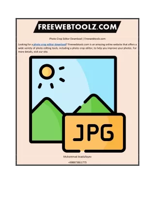 Photo Crop Editor Download | Freewebtoolz.com