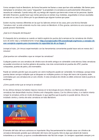como cerrajero local en benidorm de forma