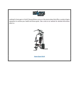 looking for home gyms in perth dynamofitness