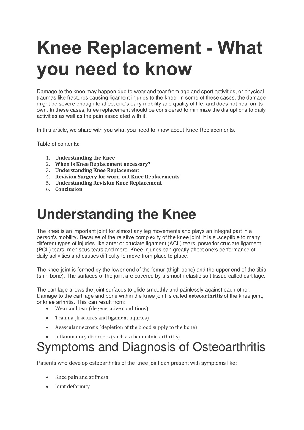 PPT - Knee Replacement - What you need to know - Orthohandpartners ...