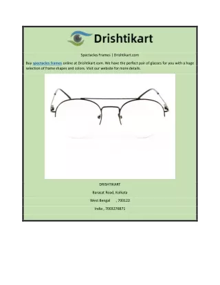 Spectacles Frames | Drishtikart.com