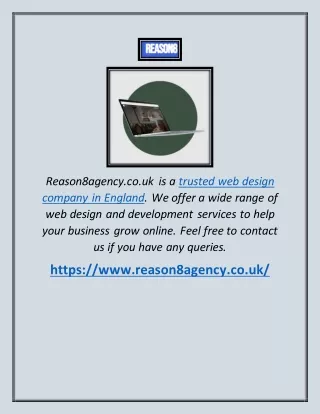 Trusted Web Design Company In England | Reason8agency.co.uk