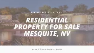 Are You Searching For Residential Property For Sale Mesquite, Nv?